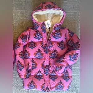 NWT Pink Chicken Puffer Pink Floral Jacket size 14